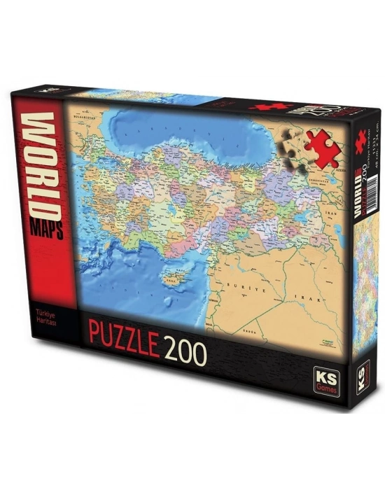 ÇOK SATAN KS Puzzle 200 Parça Türkiye Siyasi Haritası