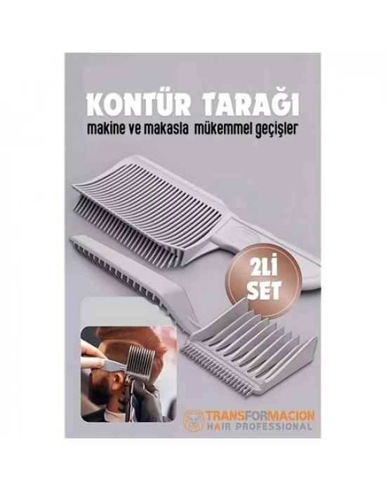 ÇOK SATAN Kuaför Berber Kavisli Kontur Kesim Tarağı 2 li SET