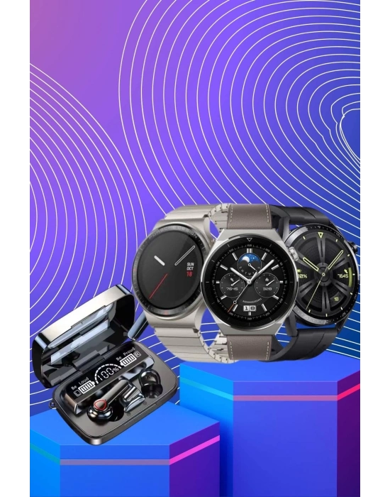 ÇOK SATAN Kulak İçi Kablosuz Bluetooth Kulaklık ve NFC ve GPS Özellikli Akıllı Saat Alarm ve Titreşim