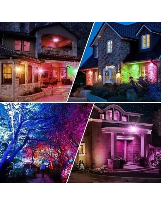 ÇOK SATAN Kumandalı Led Işık Dış Cephe Aydınlatması Çok Renkli RGB Led Panel Işık PartiLed Aydınlatma