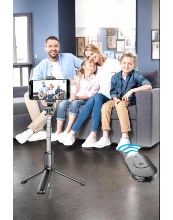 ÇOK SATAN Kumandalı Tripod Telefon Tutucu Selfie Çubuğu 360 Derece Dönebilen