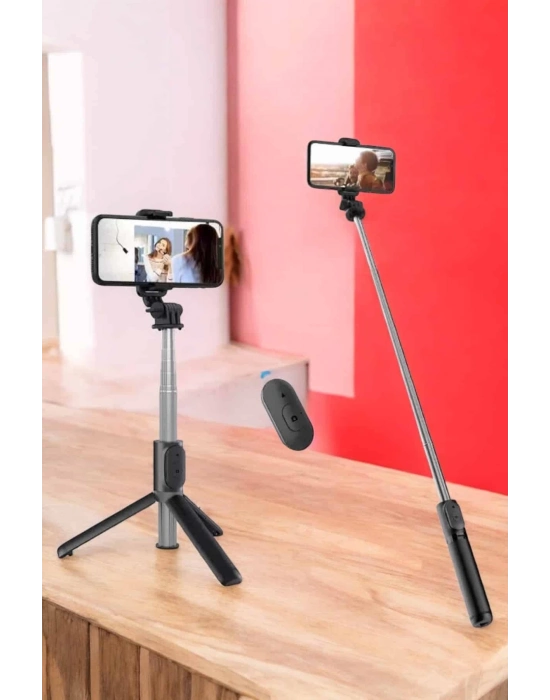 ÇOK SATAN Kumandalı Tripod Telefon Tutucu Selfie Çubuğu 360 Derece Dönebilen