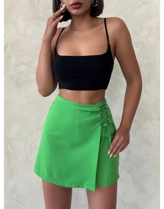 Kuş gözü şort etek yeşil s25819