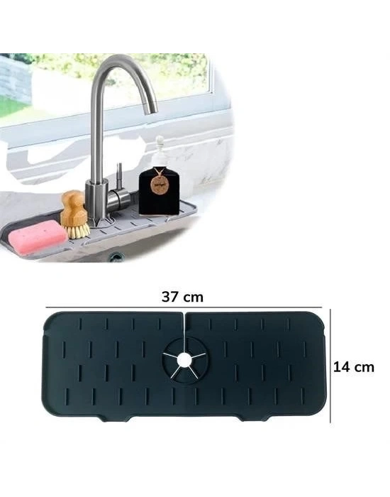 ÇOK SATAN Lavabo İçin Silikon Esnek Mat Musluk Sapı Damlama Tutucu Raf Mutfak Tezgahı Sıçrama Koruma