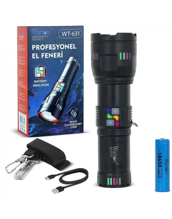 ÇOK SATAN Lazer Etkili Profesyonel El Feneri  Wt-631- 30,000 Lümen