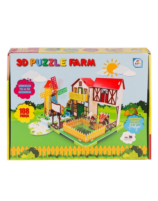 ÇOK SATAN LC0115 3D Boyutlu Çiftlik Puzzle -Laçokids