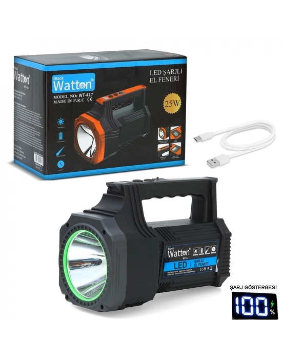 ÇOK SATAN Led Şarjlı El Feneri 25w  Wt-417