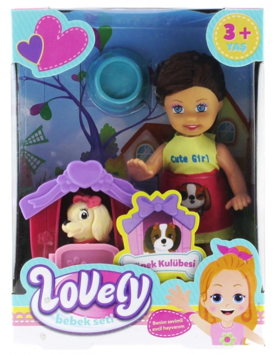 ÇOK SATAN Lovely Mini Bebek Evcil Hayvan ve Kulübesi Oyun Seti