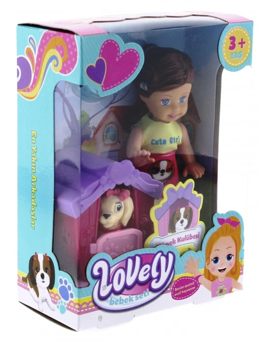ÇOK SATAN Lovely Mini Bebek Evcil Hayvan ve Kulübesi Oyun Seti