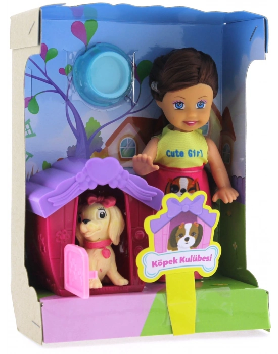 ÇOK SATAN Lovely Mini Bebek Evcil Hayvan ve Kulübesi Oyun Seti