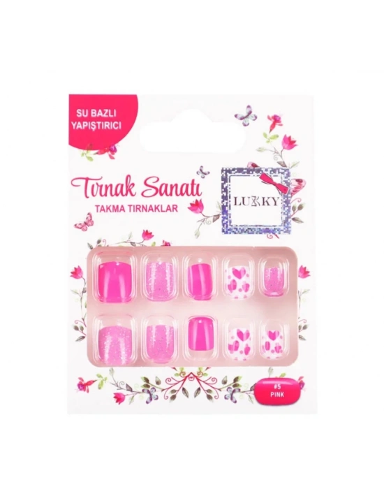 ÇOK SATAN Lukky Kalp Baskılı Yapışkanlı Takma Tırnak Seti
