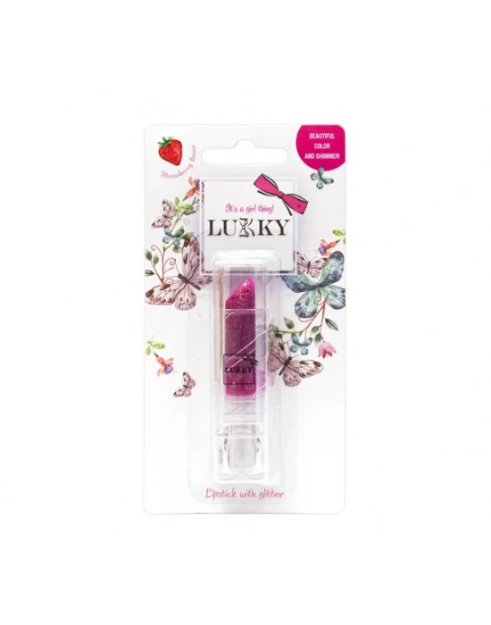 ÇOK SATAN Lukky Simli Ruj Lila Çilek Aromalı