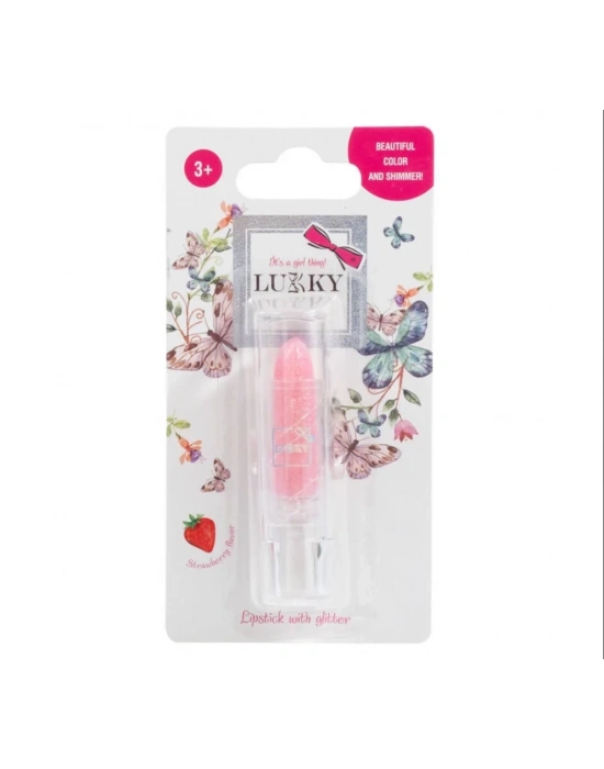 ÇOK SATAN Lukky Simli Ruj Pembe Çilek Aromalı