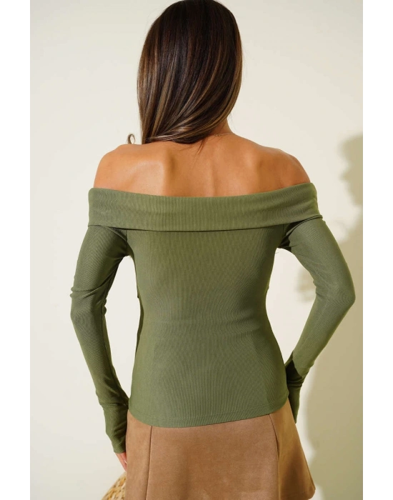 Madonna Çapraz Yaka Bluz Yeşil t4331