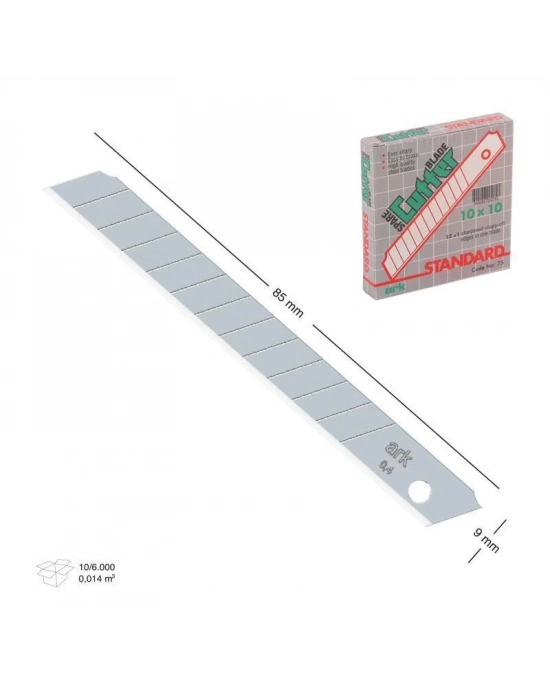 ® Maket Bıçağı Yedek Bıçağı 80X9 mm İnce Yedek 10 Adet