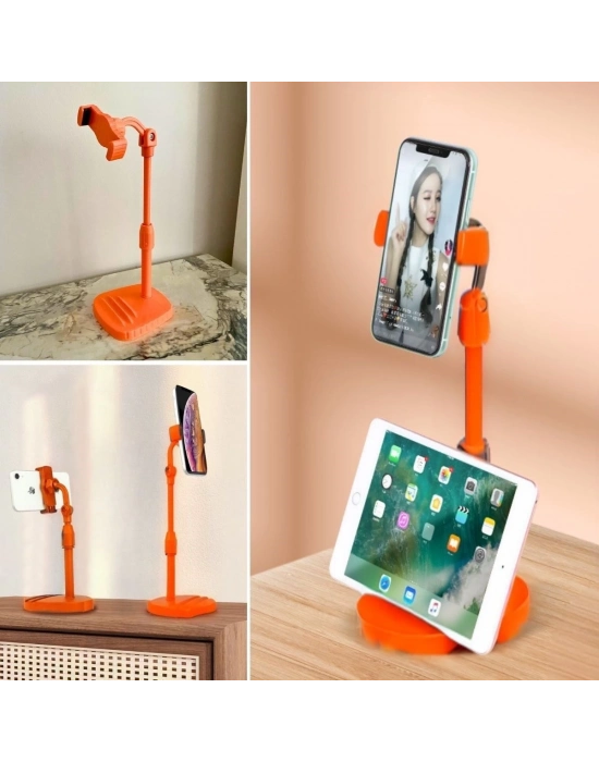 ÇOK SATAN Masa Üstü Tablet ve Telefon Tutucu Plastik Aparat Turuncu Telefon Standı