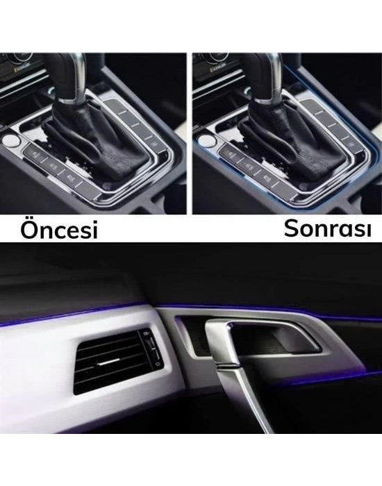 ÇOK SATAN Mavi Araba Oto Trim Dekorasyon Şeridi Kauçuk Elastik Kolay Kurulum 5 metre Şerit Bant