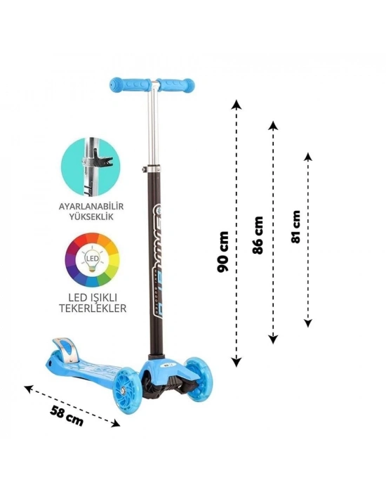 ÇOK SATAN Mavi Twist Işıklı Scooter Kırmızı