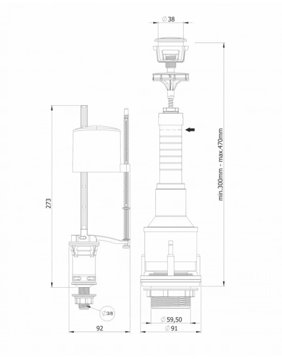 ® Mega 3004 Basmalı Rezarvuar İç Takımı