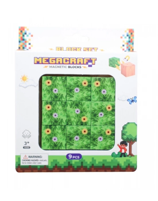 ÇOK SATAN Megacraft 9 Parça Çiçekli Yaprak Çimen Blok