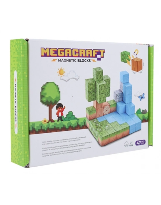 ÇOK SATAN Megacraft Orman Temalı Mıknatıslı Bloklar 47 Parça