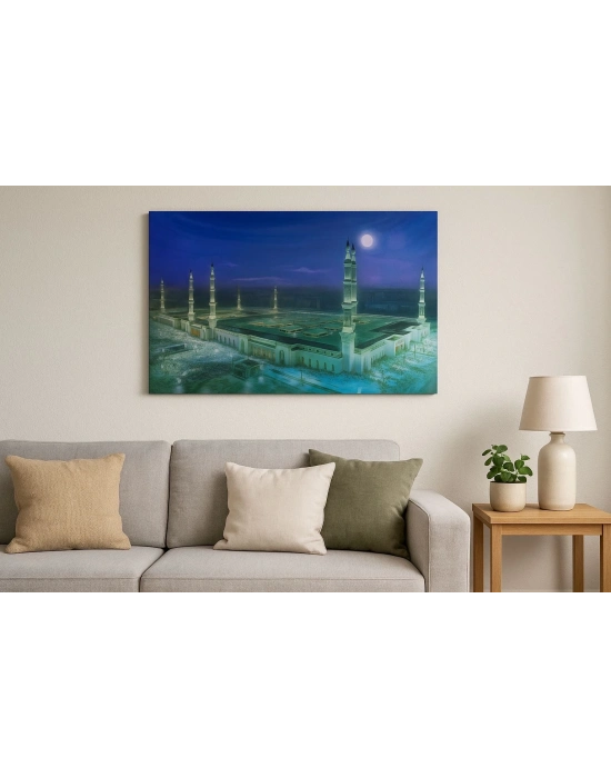 ÇOK SATAN Mescid-i Nebevi Duvar Tablosu Resmi - İslami Hediye Seçeneği 40x60 Cm