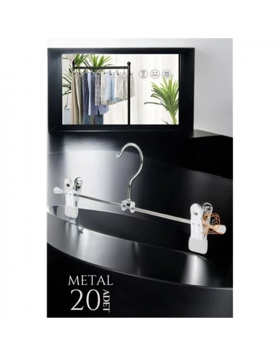 ® Metal Etek Pantolon Askısı - Mandallı Etek Askısı Pantolon Askısı 20 Adet
