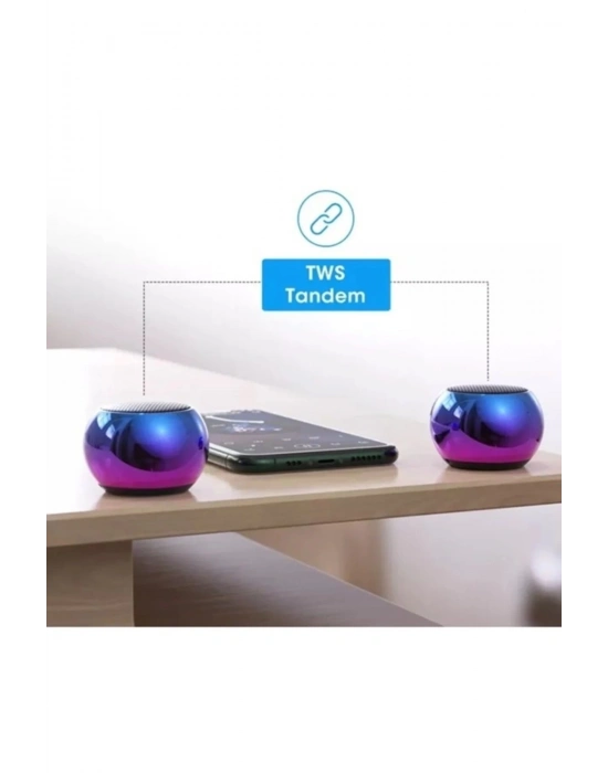 ÇOK SATAN Metal Mini Kablosuz Hoparlör Şarjlı 4w Mini Bluetooth Speaker Tws Özellikli Ses Bombası