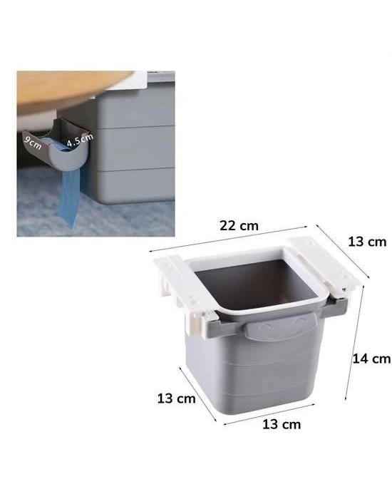 ÇOK SATAN Mini Masa Çöp Kovası Plastik Tezgah Altı Geri Çekilebilir Yapışkanlı Görünmez Bölme Pratik