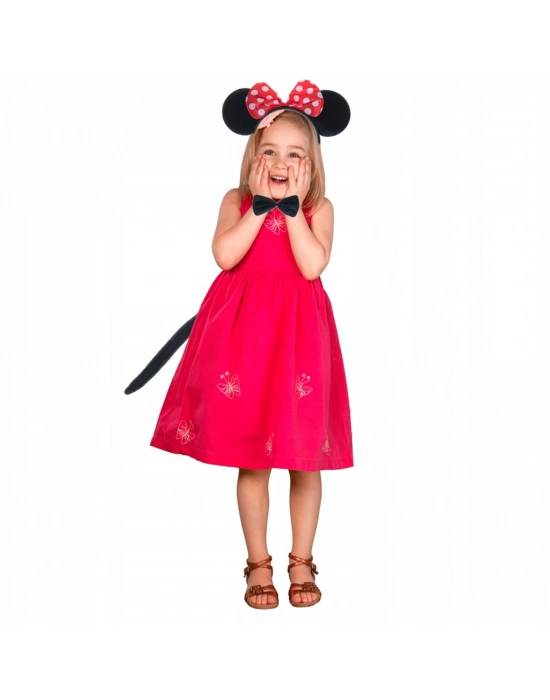 ÇOK SATAN Minnie Mouse Kostüm Seti Taç Kuyruk Papyon Gösteri Seti