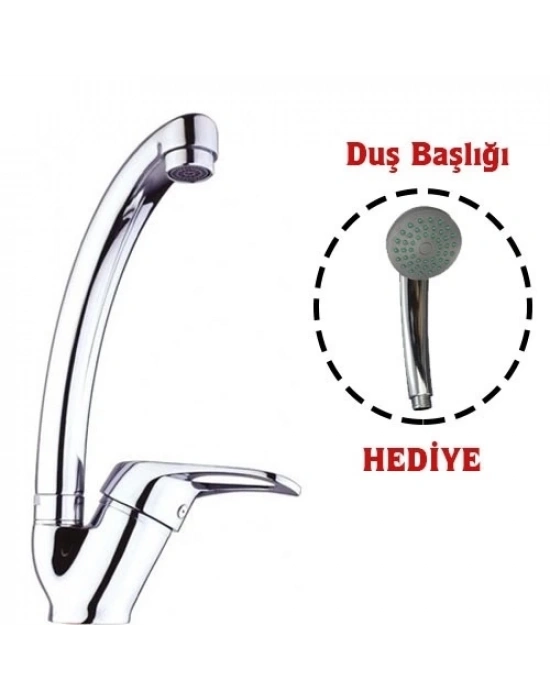 ÇOK SATAN Mix Kuğu Mutfak Evye Batarya  + Duş Başlığı Hediyeli