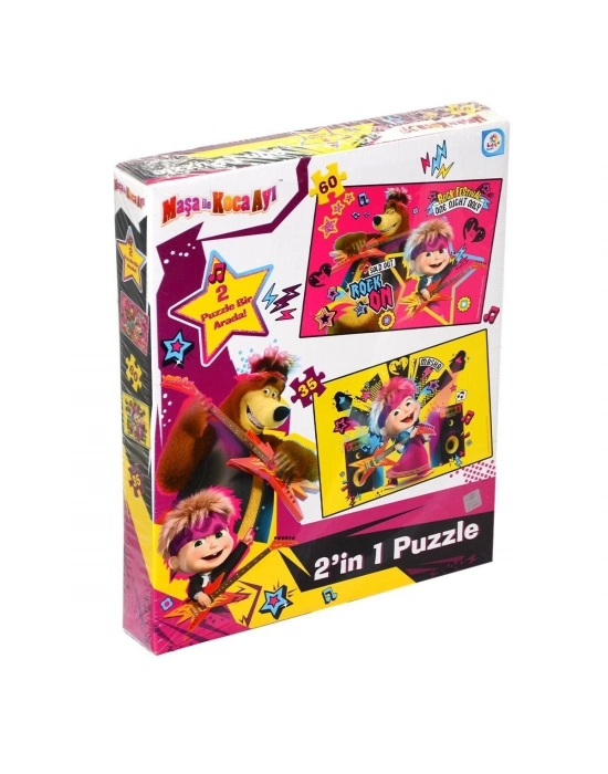 ÇOK SATAN MS7579 Laço Kids Maşa ile Koca Ayı 2 Puzzle 1 Kutuda / 35+60 Parça Puzzle