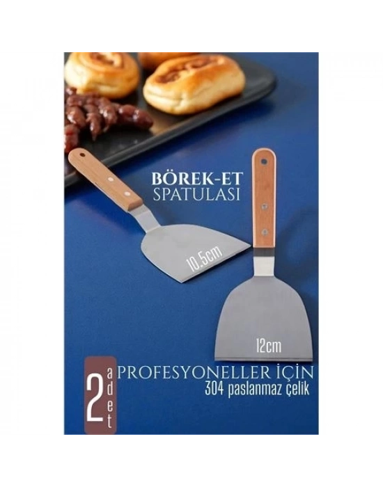 ÇOK SATAN Mutfak Spatulası- Hamur Börek Et Spatulası 10,5 ve 12 cm 2 Lİ SET
