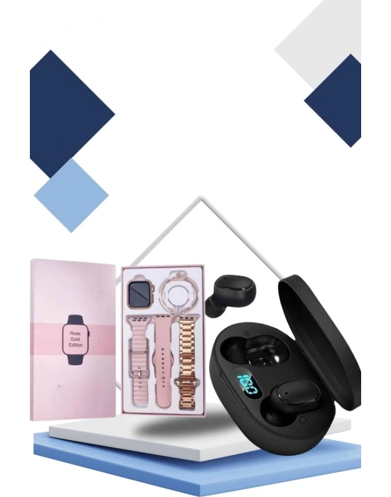 ÇOK SATAN Nabız Ölçer Hediye Bileklikli Akıllı Saat ve Dijital Göstergeli Bluetooth Kulaklık Çoklu Şarj Girişi