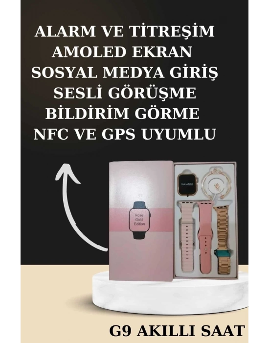 ÇOK SATAN Nabız Ölçer Hediye Bileklikli Akıllı Saat ve Dijital Göstergeli Bluetooth Kulaklık Çoklu Şarj Girişi