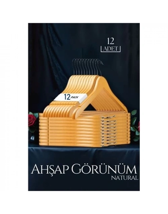 ÇOK SATAN Natural Ahşap Görünüm 12 li Askı Seti Schönbuch Design