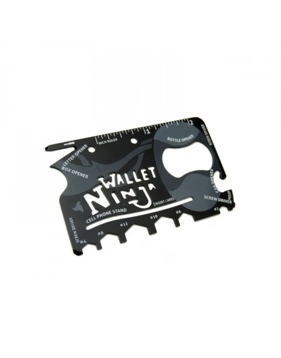 ÇOK SATAN Ninja Wallet Survival Acil Durum Kiti / Kartı - 18 İn 1