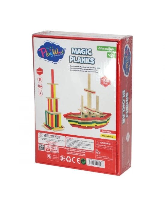 ÇOK SATAN ONY-358 Ahşap 100 Parça Sihirli Bloklar
