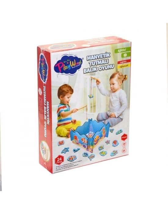 ÇOK SATAN ONY-381 Onyıl, Ahşap, Manyetik Tutmalı Balık Oyunu