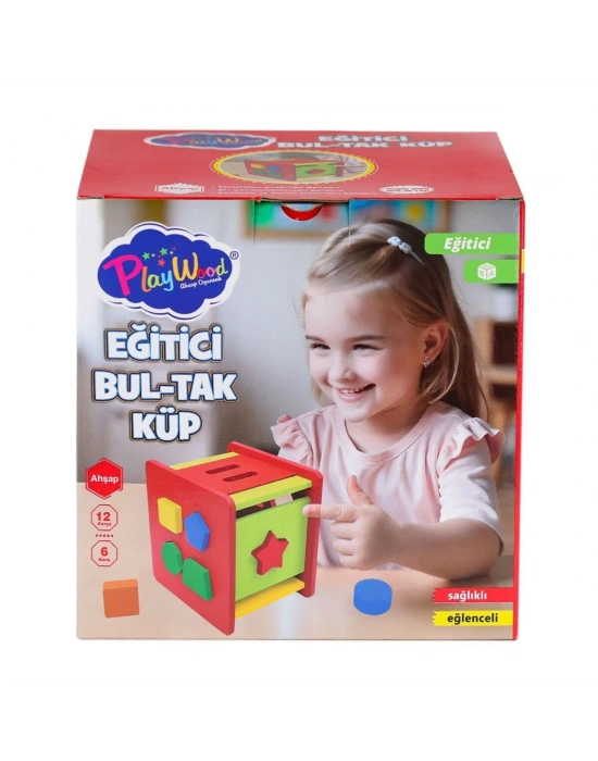 ÇOK SATAN ONY-411 Ahşap Eğitici Bultak Küp -Onyıl Oyuncak