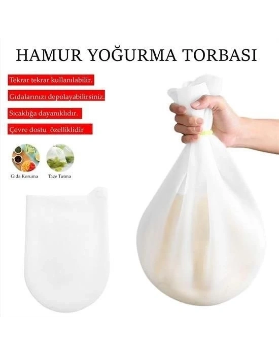 ÇOK SATAN Orta Hamur Torbası Silikon Şeffaf Hamur Yoğurma Torbası Ekmek Makarna Mantı  Hamuru Kolay Yo