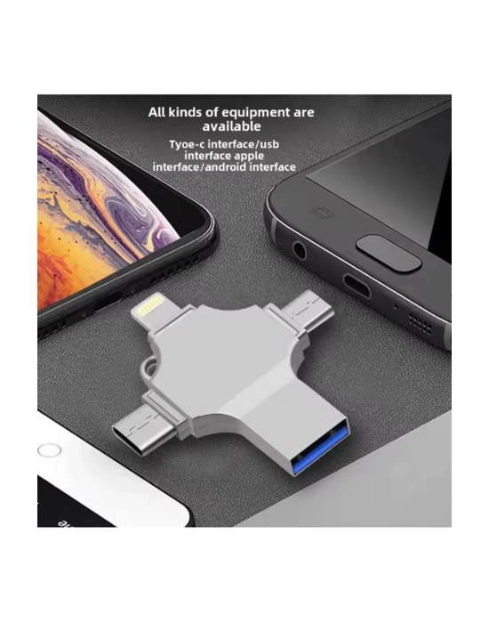 ÇOK SATAN Otg 4in1 Cep Telefonu Çok Fonksiyonlu Usb Flash Bellek 128 Gb Type-c, Micro Sd Ve Kart Okuyucu