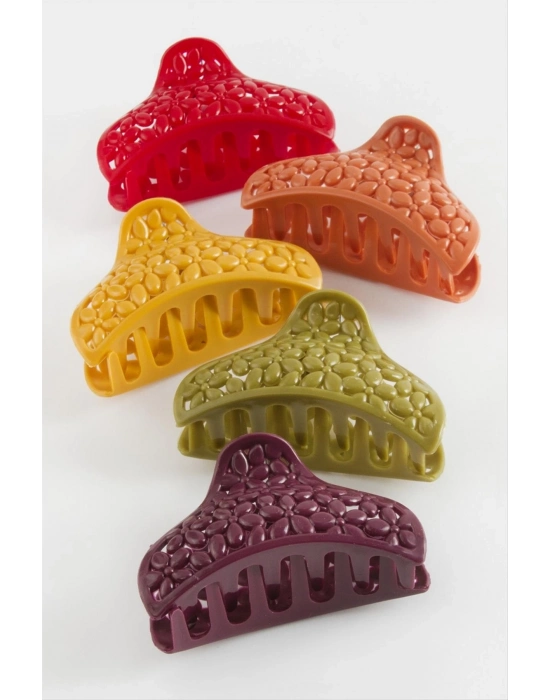 ÇOK SATAN Oval Çiçek Renkli Mandal Toka 8 cm