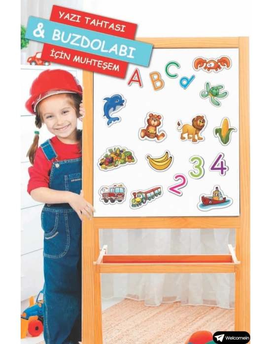 ÇOK SATAN Oyuncak Manyetik Mıknatıslı 30 Parça Hayvanlar 26 Parça Sebze Meyveler Eğitici Set Magnet