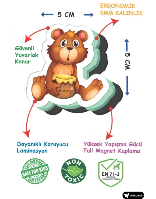 ÇOK SATAN Oyuncak Manyetik Mıknatıslı 30 Parça Hayvanlar 26 Parça Sebze Meyveler Eğitici Set Magnet