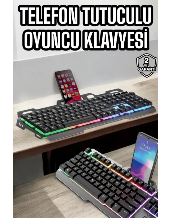 ÇOK SATAN Oyuncu Klavyesi Q Klavye RGB Işıklı Mouse Hediyeli