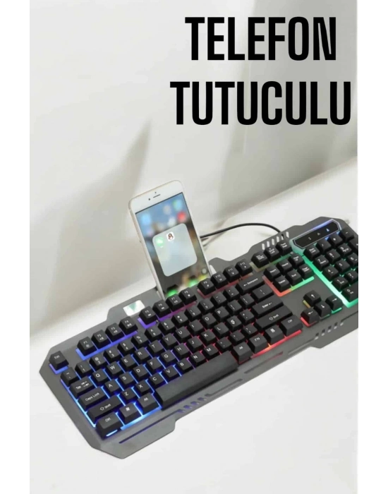 ÇOK SATAN Oyuncu Klavyesi Q Klavye RGB Işıklı Mouse Hediyeli