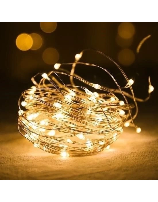 ÇOK SATAN Peri Led Işık 28 Ledli  3 Metre Sarı Led Şerit Aydınlatma Spot Led