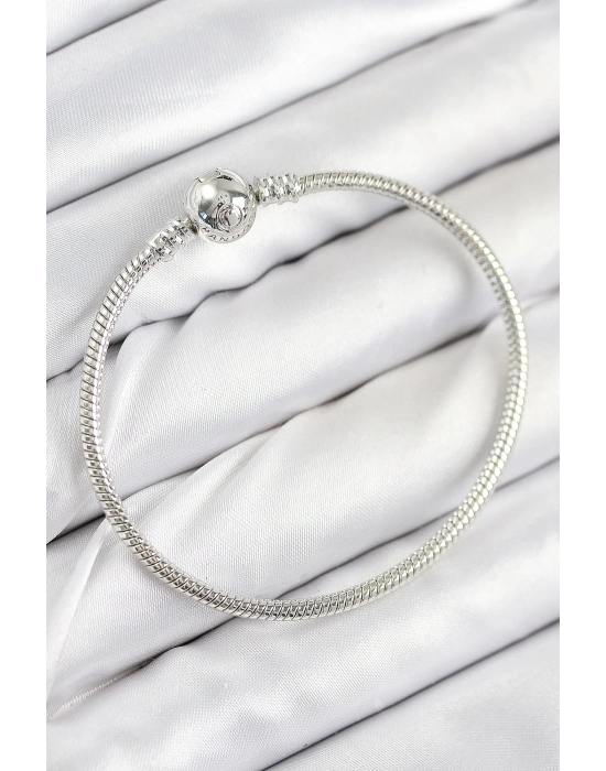 ÇOK SATAN Pirinç Charm Topcuk Model Gümüş Renk Kadın Bileklik