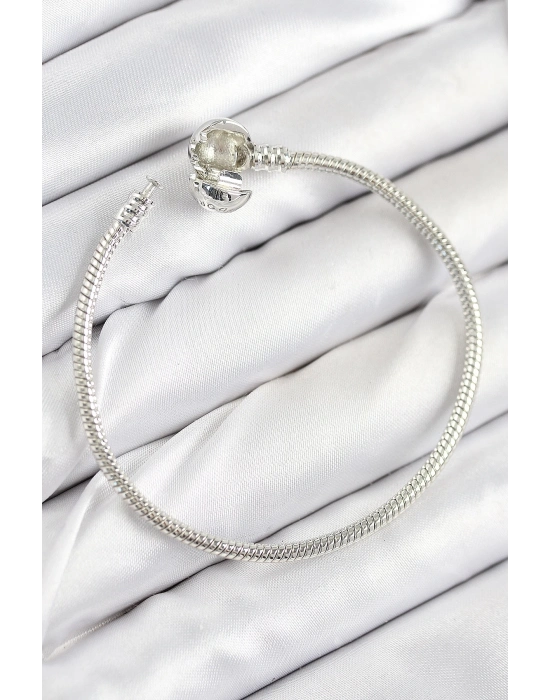 ÇOK SATAN Pirinç Charm Topcuk Model Gümüş Renk Kadın Bileklik